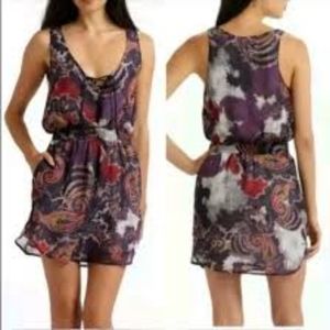 Free People Purple Paisley Print Falling For Georgette Dress XS